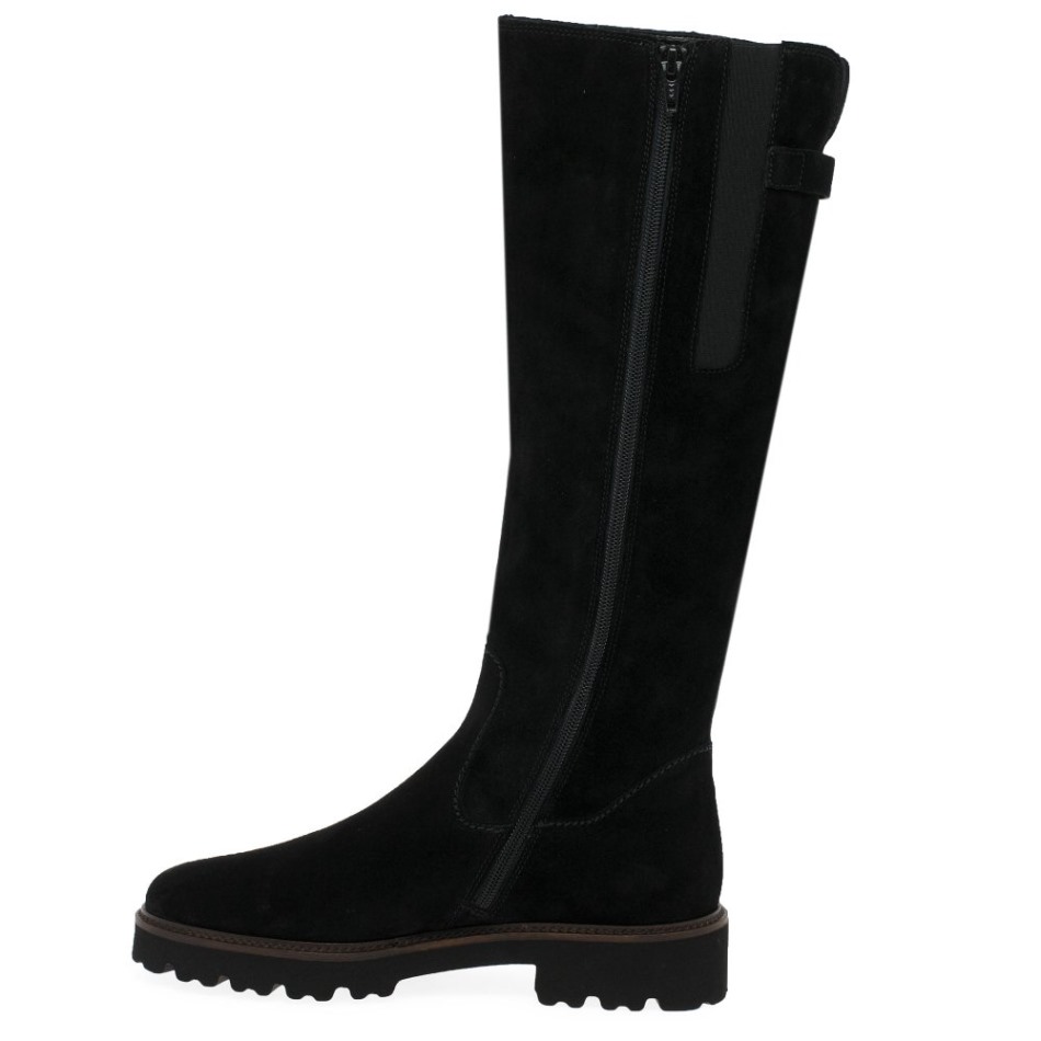 Gabor Daim Noir | Bottes Hauteur Genou Exclusives Be-bop M Pour Femmes